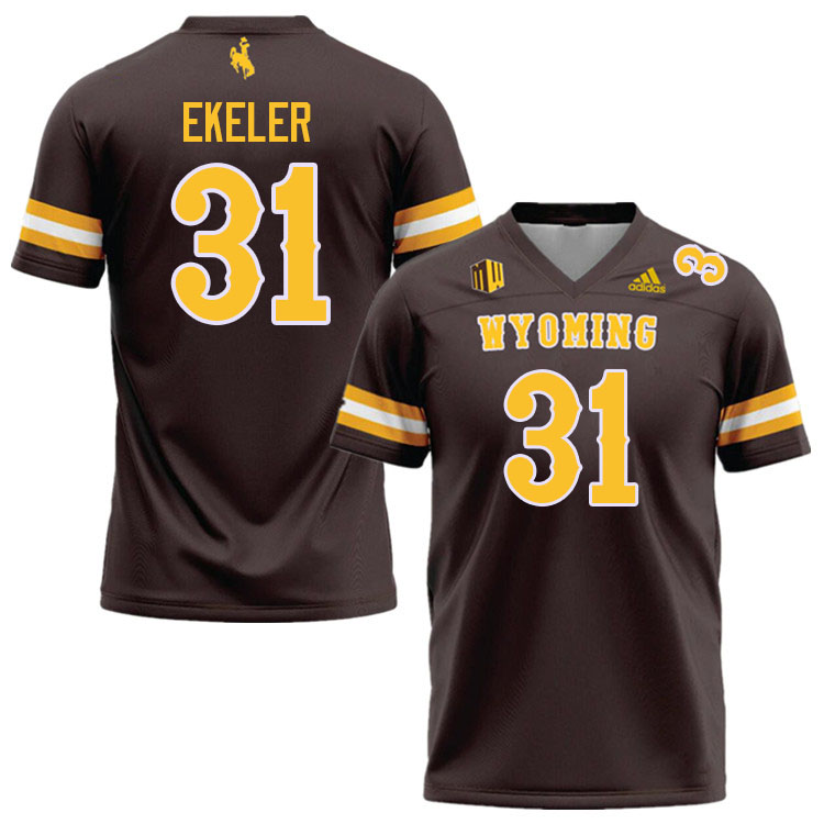 Wyoming Cowboys #31 Wyett Ekeler College Football Jerseys,Uniforms-Brown